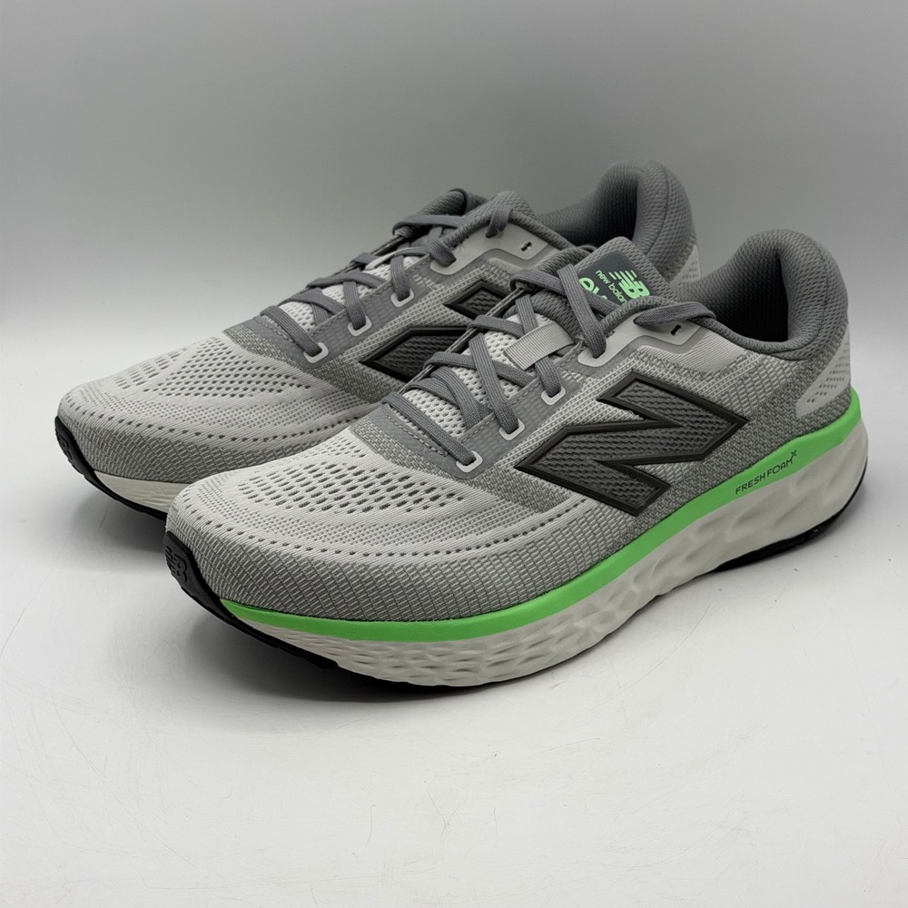New Balance Fresh Foam X EVOZ v4 Grey Green Running Shoes MEVOZLG4 Mens 10.5 Gym